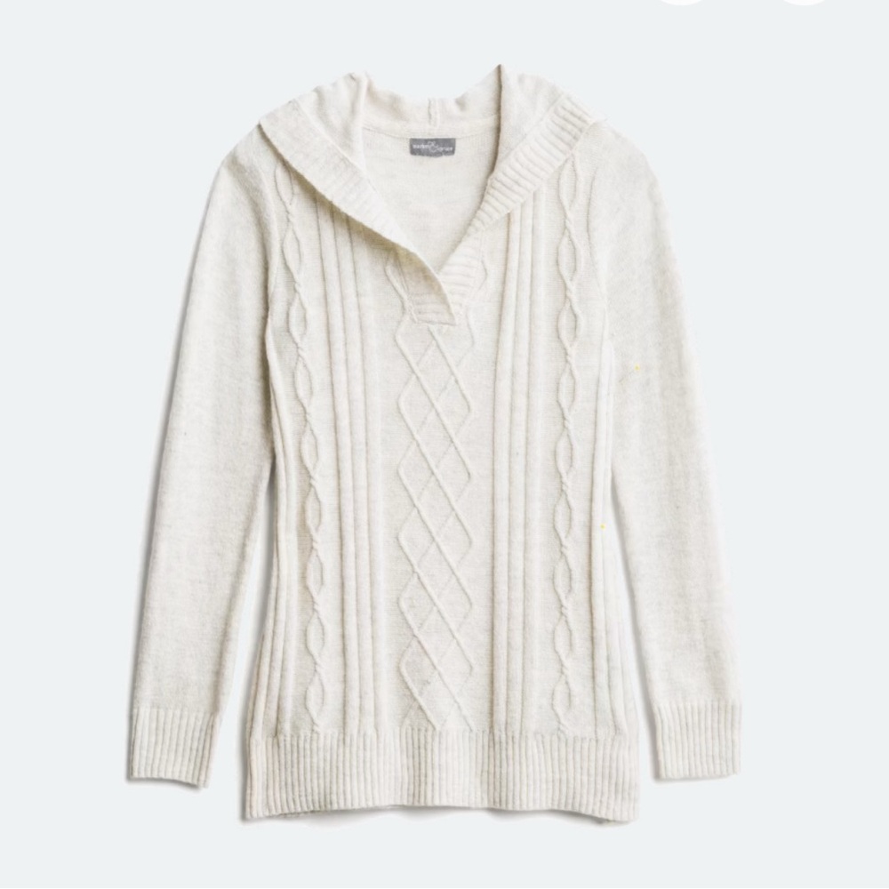 Market and Spruce Afon Cable Knit Cotton Blend Hooded Sweater, 3X